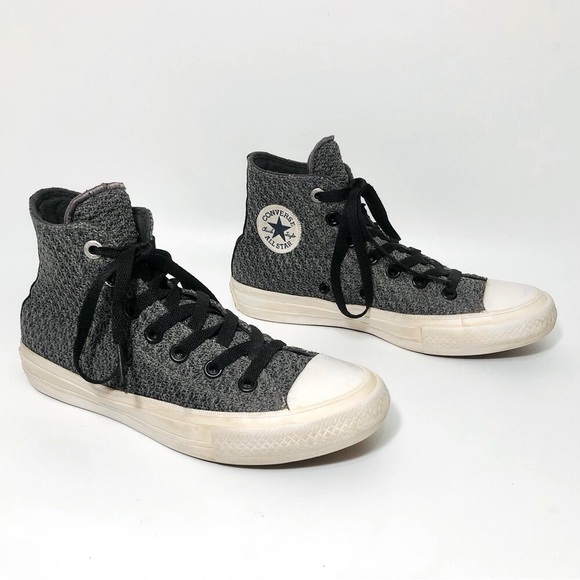 Converse Gray Knit Chuck Taylor High-Top Sneakers - Picture 1 of 13